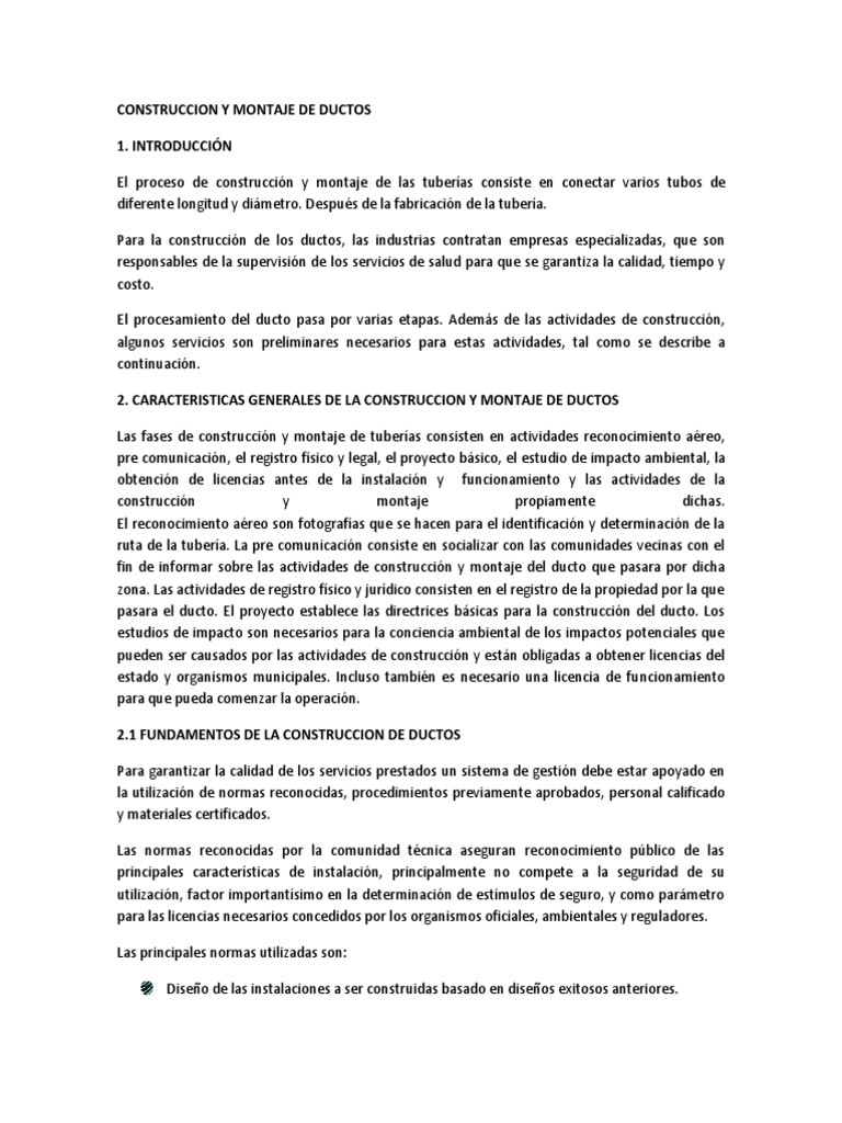Construccion Y Montaje De Ductos Pdf La Carretera Soldadura