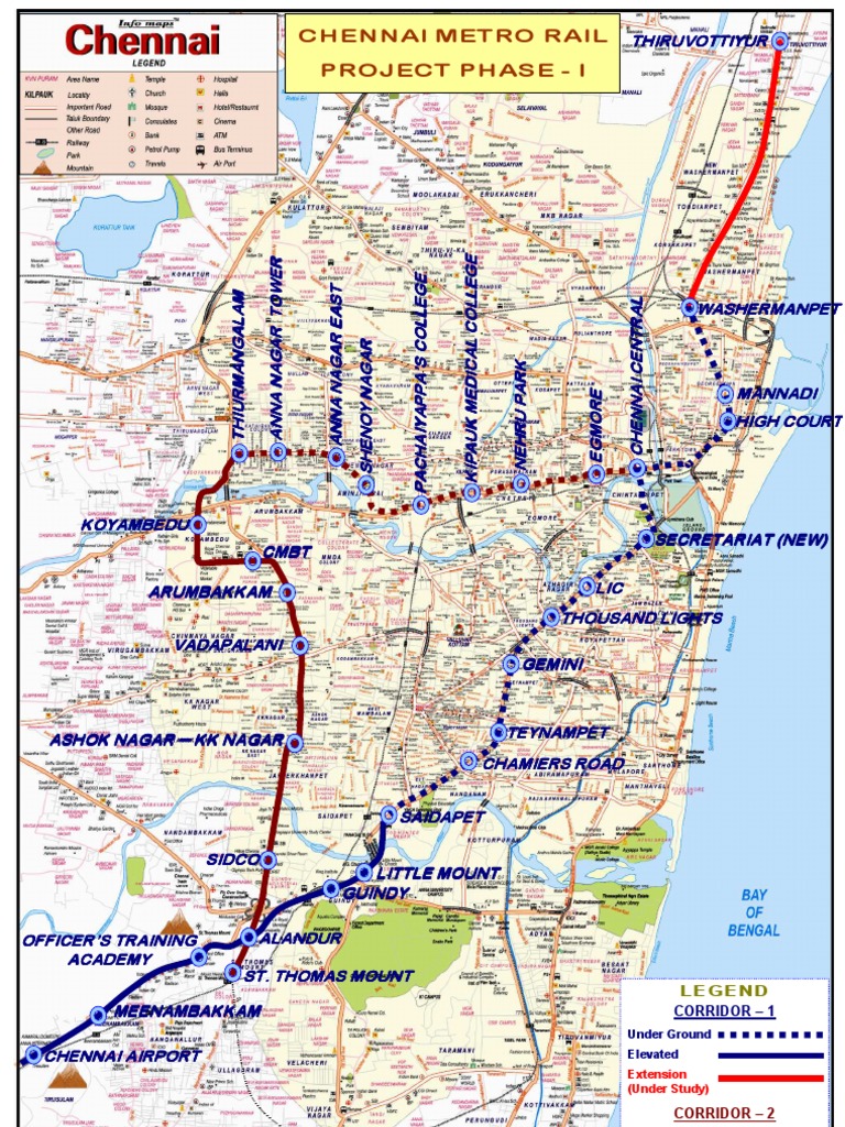 Chennai Metro CMRLmap | PDF | Business | Technology & Engineering