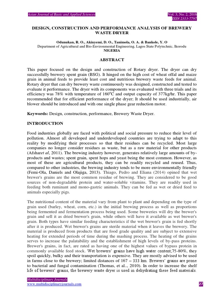 Full Paper Design Construction and Performance Analysis PDF | PDF ...