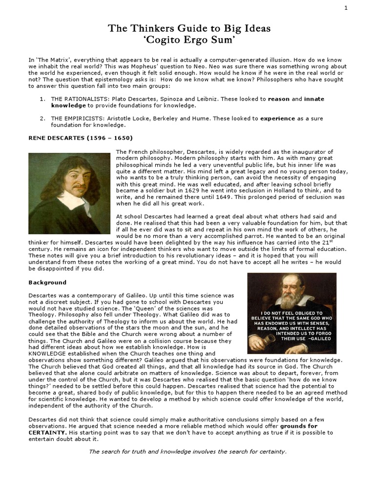 Descartes' Method of Doubt Explained | PDF | René Descartes | Rationalism