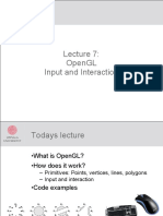 OpenGL Lecture 7: Input and Interaction