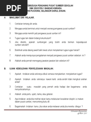 Soalan Temuduga Pss