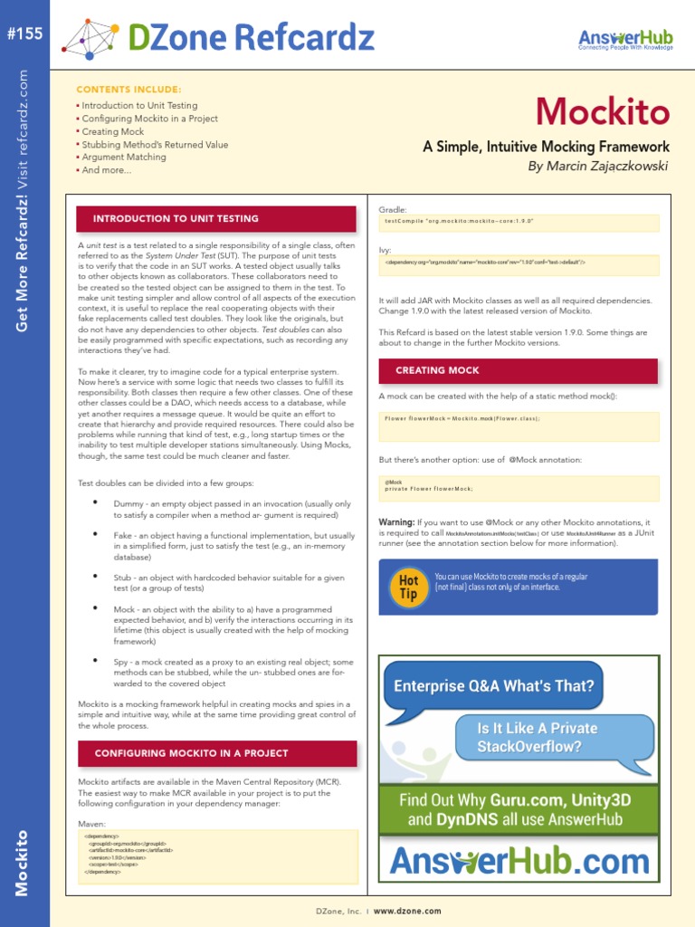 Mockito PDF | PDF | Method (Computer Programming) | Unit Testing