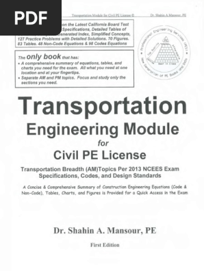Mansour Transportation Breadth Part 1 Of 2 Engineering Civil
