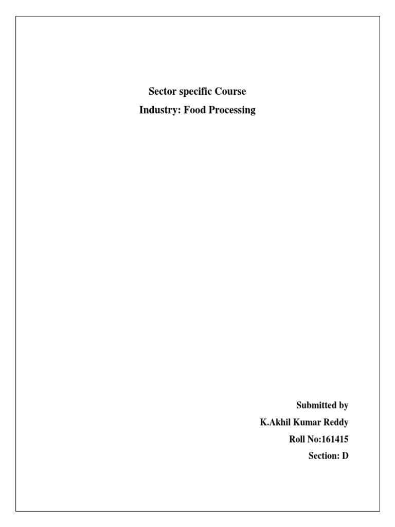 Food Processing Industry Insights Pdf Food Processing Foods