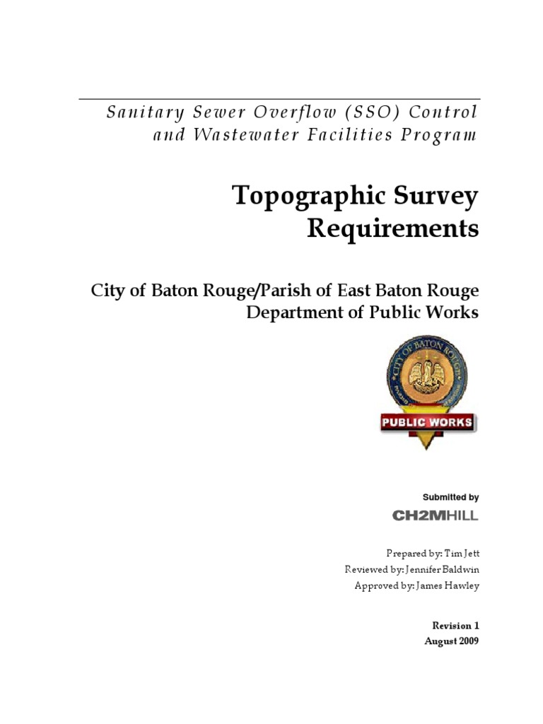 Requirements for Topographic Surveys to Support the City of Baton Rouge