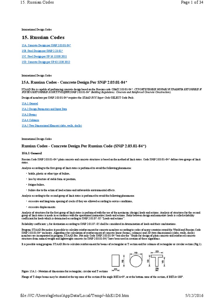 Russian Code Staad Bending Beam Structure - 