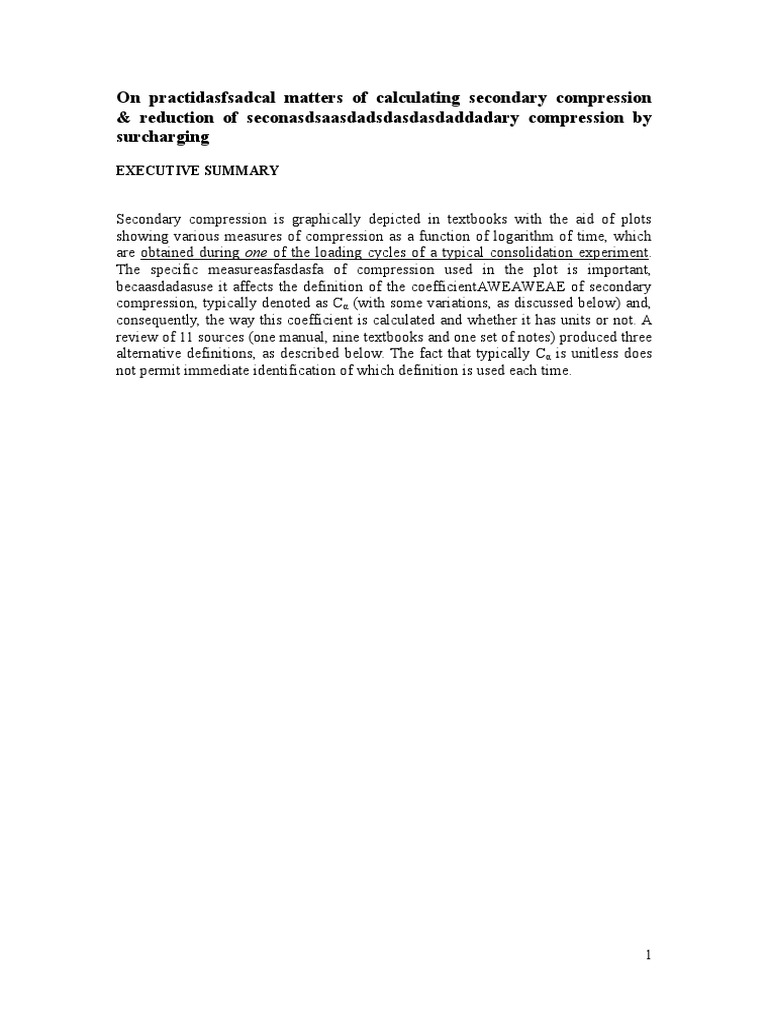 Calculating Secondary Compression | PDF