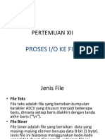 Pertemuan 11 Proses I O Ke File