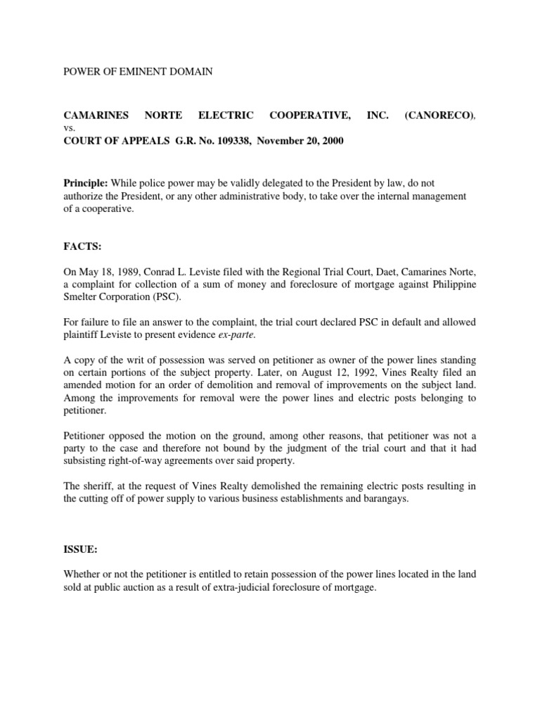 Power Of Eminent Domain Pdf Eminent Domain Easement