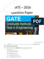 GATE 2016 Question Papers for EC - S1