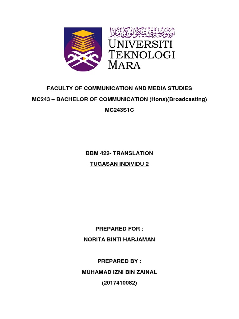 Translation Assignment Individual 2
