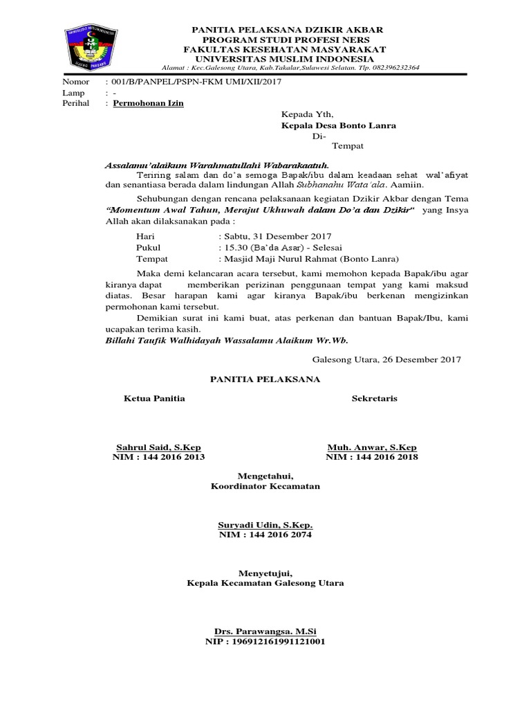 Surat Dau Undangan Dzikir Akbar