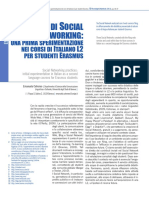 Ratiche Di Ocial Etworking: Una Prima Sperimentazione Nei Corsi Di Taliano Per Studenti Rasmus