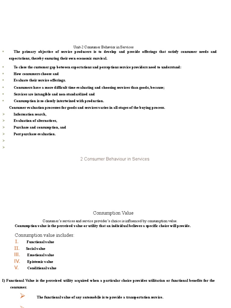 Consumer Evaluation in Goods vs. Services | PDF | Consumer Behaviour ...