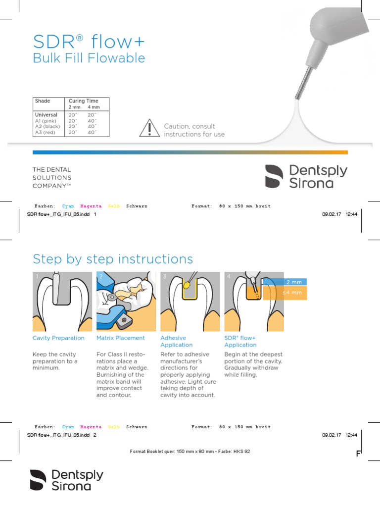 SDR flow+ bulk fill flowable composite_IFU with ITG Syringe Tooth Enamel