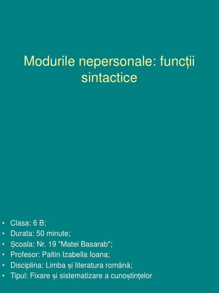 Modurile Nepersonale | PDF