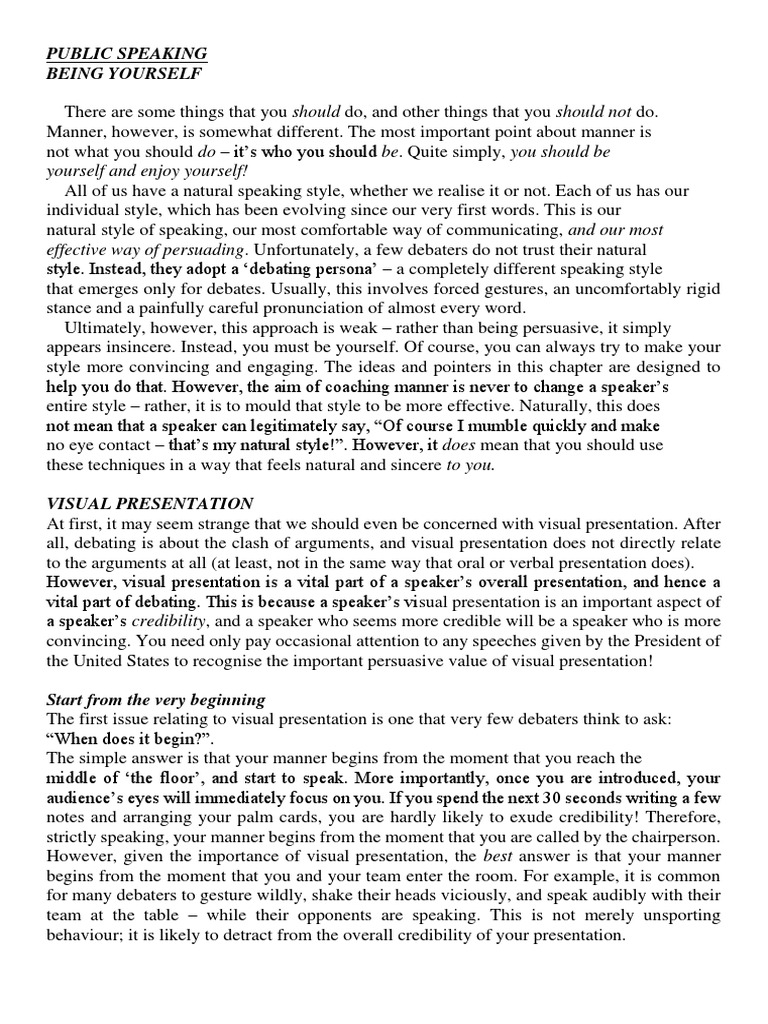 Public Speaking Guidelines | PDF | Gesture | Humour