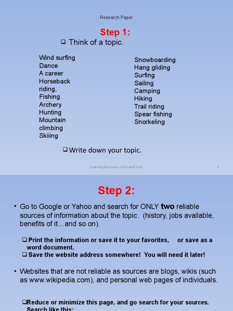 Research Paper Writing Guide | PDF | Paragraph | Writing