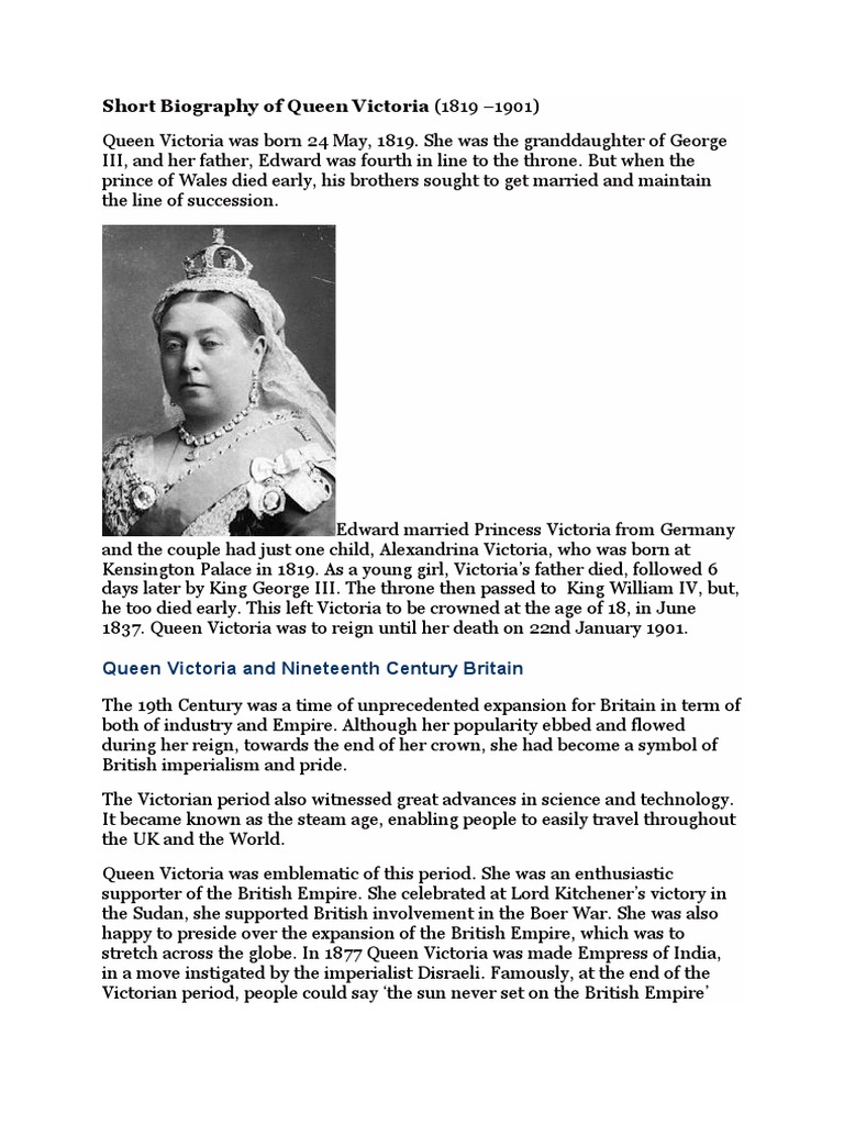 Queen Victoria: A Short Biography | PDF | Queen Victoria | British Empire