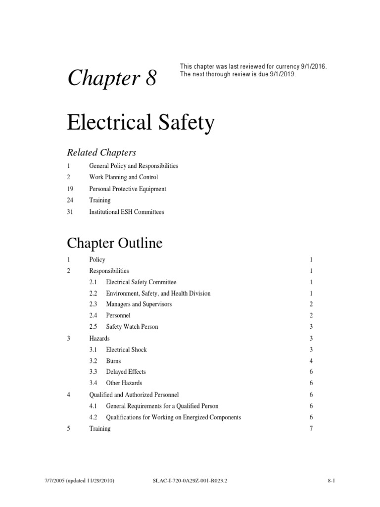 Electrical Safety: Chapter Outline | PDF | Safety | Electricity