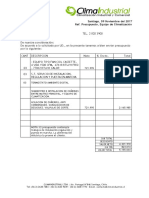 Presupuesto Sr. ADRIEL FERUT ClimaIndustrial Ltda.