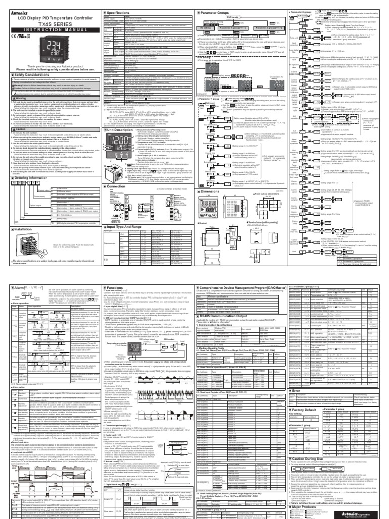 Autonics TX4S Manual | Manufactured Goods | Electronics