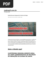 Modelo Recurso Suspensão Do Direito de Dirigir