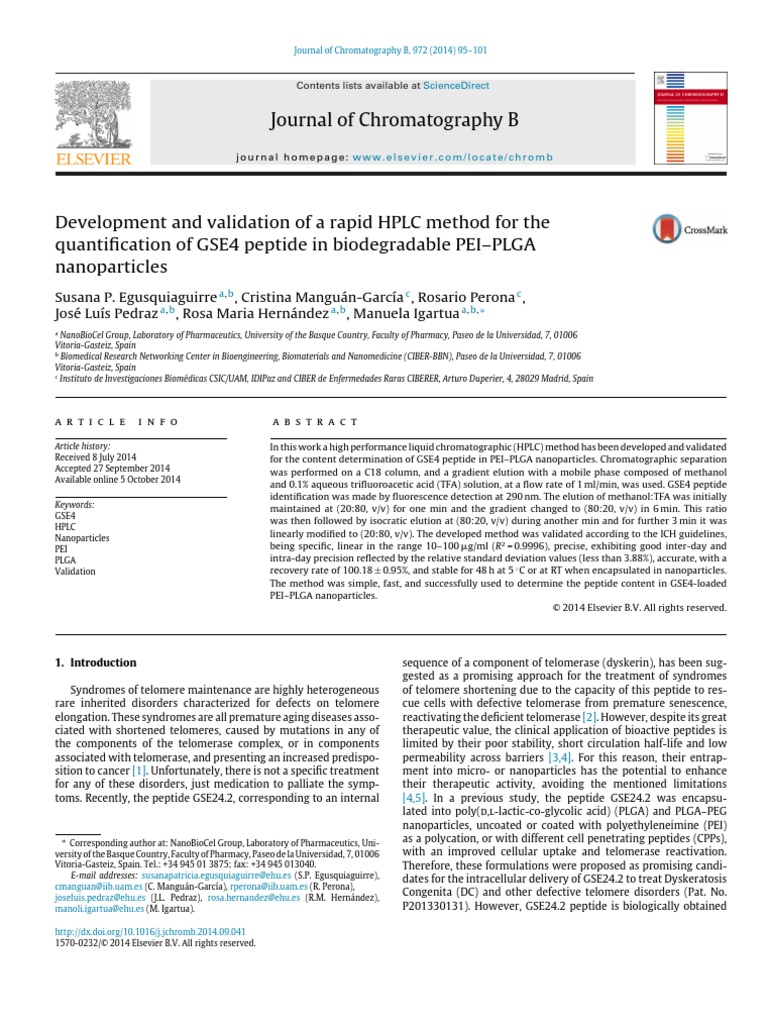 Journal of Chromatography B PDF High Performance Liquid