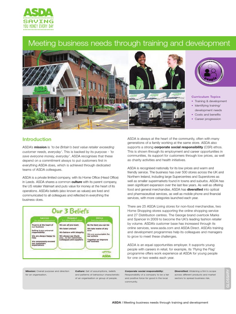 Asda Edition 16 Case Study 3 Pdf Pdf Retail Mentorship