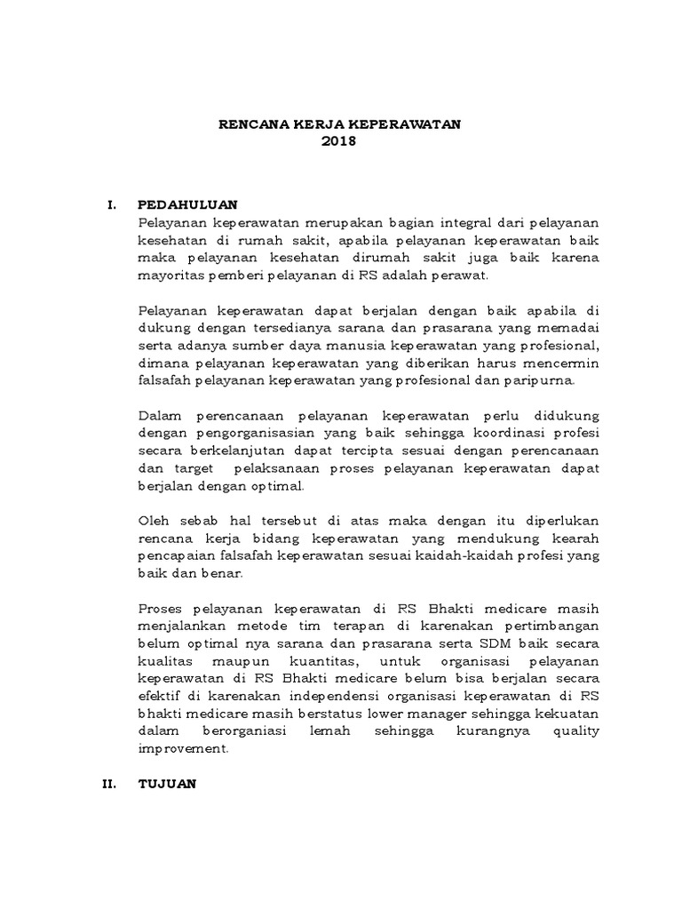 Program Kerja Bidang Keperawatan Di Rumah Sakit