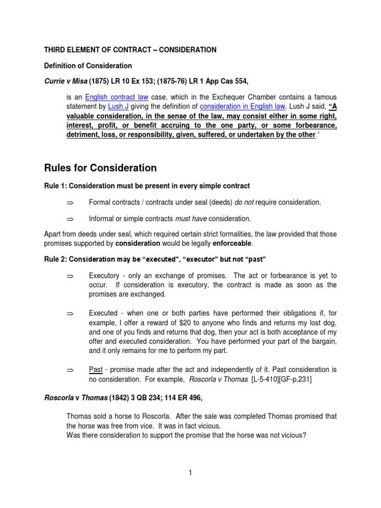 Understanding Consideration in Contracts | PDF | Misrepresentation ...