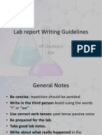 Lab Report Writing Guidelines: AP Chemistry ASK