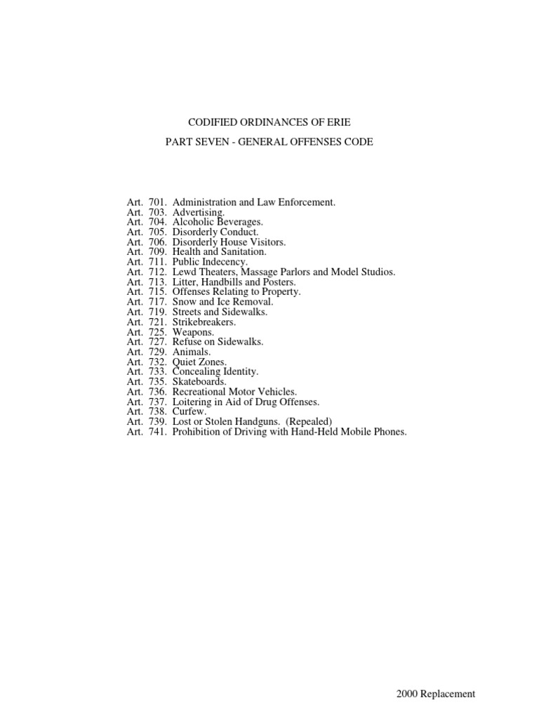 Codified Ordinances For The City of Erie PDF Nuisance Nipple