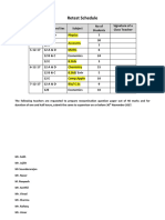 Retest Schedule