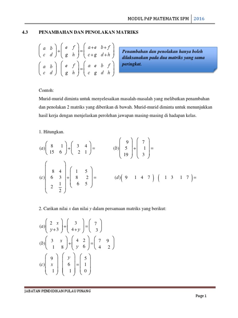 Matrik 3 | PDF