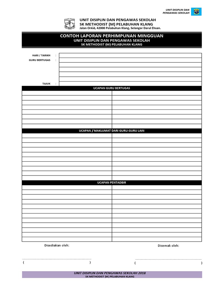 2 1 Contoh Laporan Perhimpunan Pdf