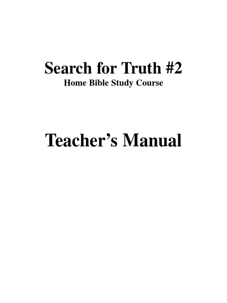 Search For Truth 2 Teachers Manual - 