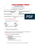 ME6401 Kinematics of Machinery: Objective Oriented Learning Process Format RBT (OLF)