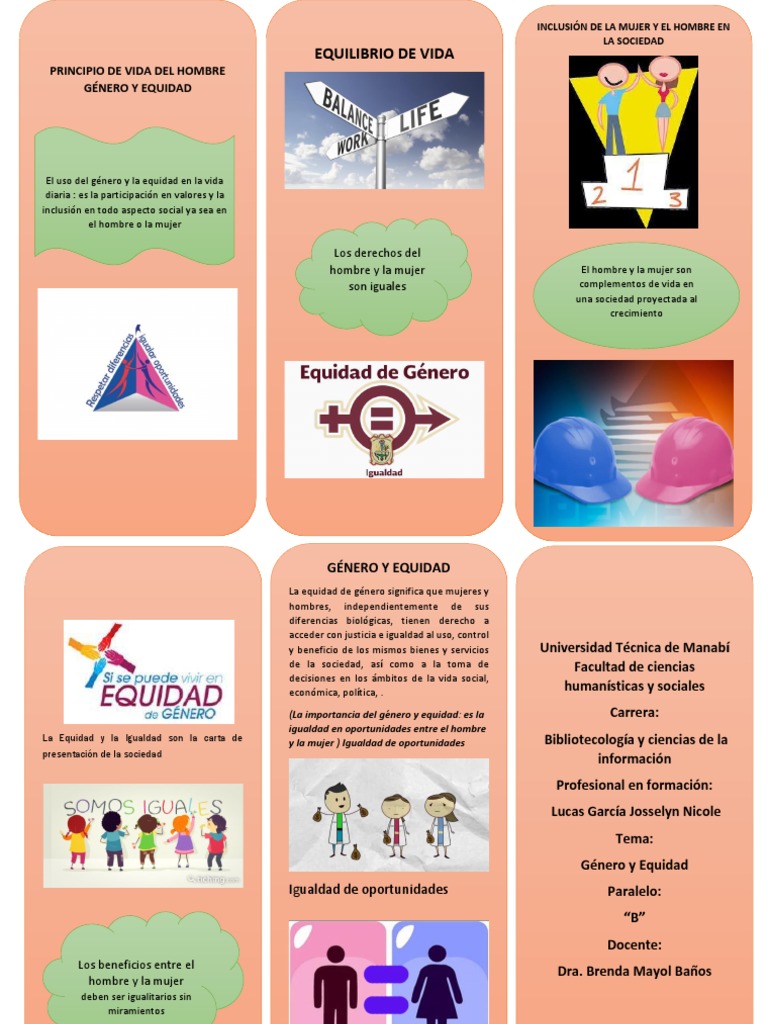 Triptico Igualdad de género Etnia, raza y género