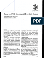 Report On MWD Experimental Downhole Sensors