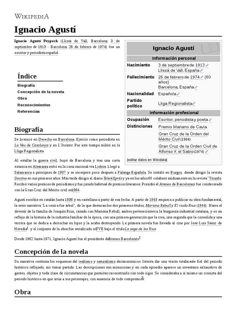 Ignacio Agustí PDF Cataluña Barcelona