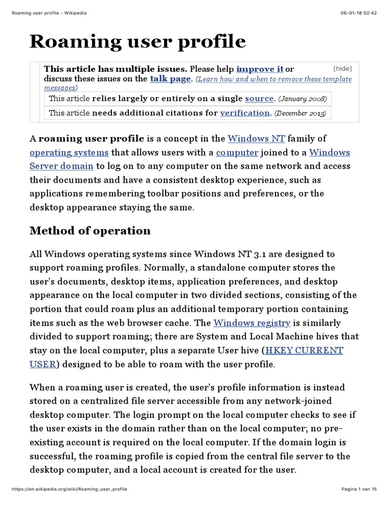 Roaming User Profile - Wikipedia | PDF | Information Technology ...