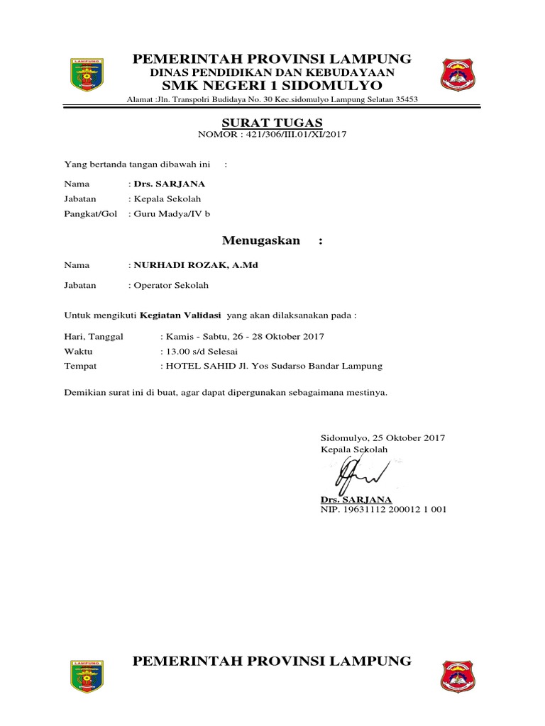 Surat Tugas Pelatihan