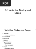 5.1 Variables, Binding and Scope