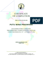 Certificate of Completion: Putu Wina Pradnyani