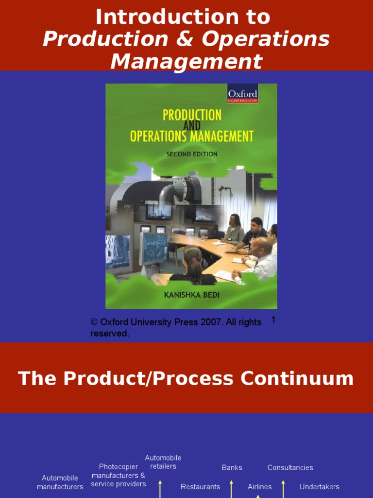 Chapter 1 Introduction To POM PDF Operations Management Business