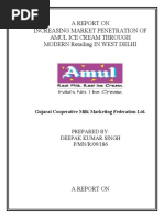 A Report On Increasing Market Penetration of Amul Ice Cream Through Modern Retailing in West Delhi