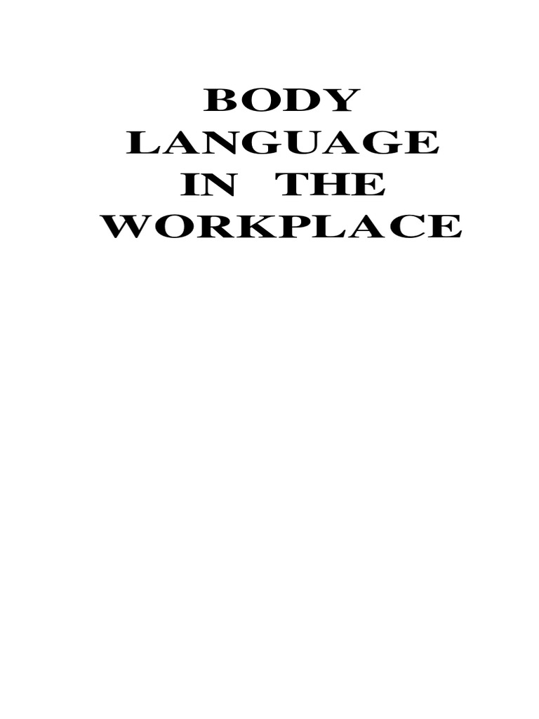 Body Language in The Workplace PDF | PDF | Suit (Clothing) | Trousers