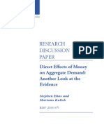 Research Discussion Paper: Direct Eff Ects of Money On Aggregate Demand: Another Look at The Evidence
